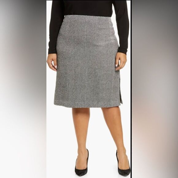 Halogen Herringbone High Waist Pencil Skirt - Picture 2 of 15